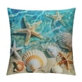 thumbnail image 1 of Orinice Starfish Sea Shells Beach Graphic Decorative Cushion Throw Pillow Cover High-quality Summer Pillowcase 1PC 20x20in, 1 of 5