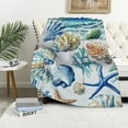 thumbnail image 1 of Orinice Starfish Sherpa Blanket Ocean Marine Themed  Throw Blanket for Sofa Couch Bed Shell Coral Crab Plush Blanket Ultra Soft Decor Hawaiian Beach Sea Animal Print Fuzzy Blanket Throw  60x80in, 1 of 6