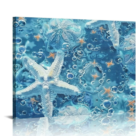 Orinice Stars Bubbles Starfish Fine Art Aesthetic Poster & Print Wall Painting for Classroom Kitchen Office Farmhouse Bathroom Room Decor Pictures Wall Art Painting Wall Decor for Bathroom Canvas
