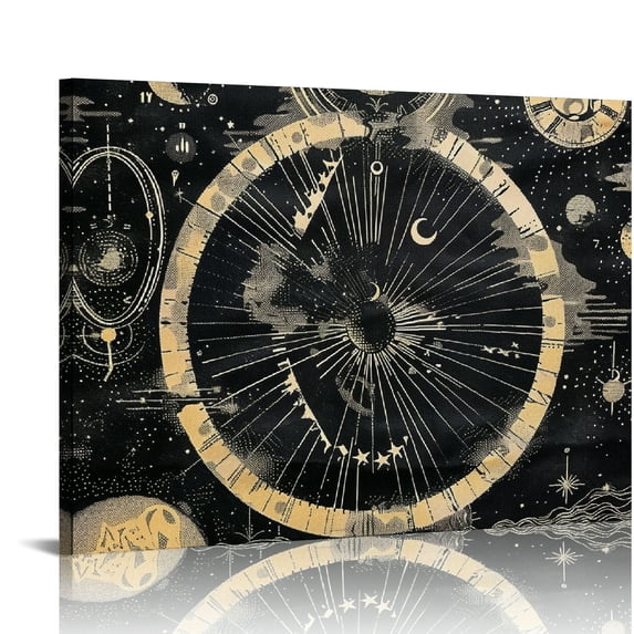 Orinice Stars Circles Cosmic Fine Art Aesthetic Poster & Print Wall Painting for Home Decor 20x16in