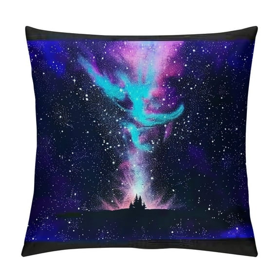 Orinice Stars Galaxy Airbrush Painting Graphic Decorative Cushion Throw Pillow Cover 24x24in