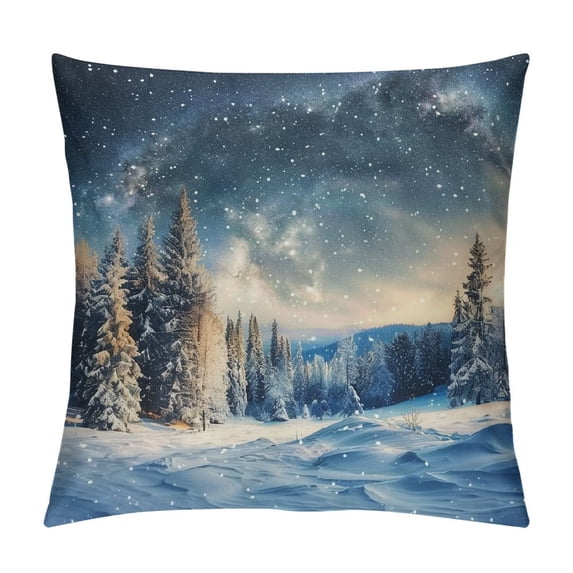 Orinice Stars Graphic Decorative Cushion Throw Pillow Cover Winter Printed Both Sides 1PC 12x12in