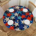 thumbnail image 1 of Orinice Stars Pattern Abstract Round Table Cover Stain Resistant Washable Indoor Outdoor Tablecloth Kitchen Dining Wedding Parties Waterproof 100% Polyester Fiber 46-50, 1 of 8