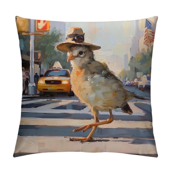 Orinice Street Scene Graphic Decorative Pillow Cover for Home Couch Living Room Bed Sofa 20x20in