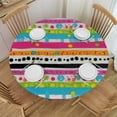 thumbnail image 1 of Orinice Stripes Dots Lines Round Table Cover Stain Resistant Washable Indoor Outdoor Tablecloth Kitchen Dining Wedding Parties 100% Polyester Fiber 31-35, 1 of 8
