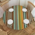 thumbnail image 1 of Orinice Stripes Fabric Colors Round Table Cover Stain Resistant Washable Indoor Outdoor Tablecloth Kitchen Dining Wedding Parties Waterproof 100% Polyester Fiber 42-46, 1 of 8