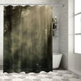 thumbnail image 1 of Orinice Sunbeam Fog Forest Bathroom Decor Set - Colorful Luxurious Graphic Print Polyester Fabric Fashion Shower Curtain Set with Hooks 36x72, 1 of 7