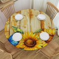 Orinice Sunflowers Butterflies Round Table Cover Stain Resistant