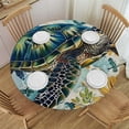 thumbnail image 1 of Orinice Sunflowers Round Table Cover Stain Resistant Washable Indoor Outdoor Tablecloth Kitchen Dining Wedding Parties Waterproof Fabric 100% Polyester 31-35, 1 of 8