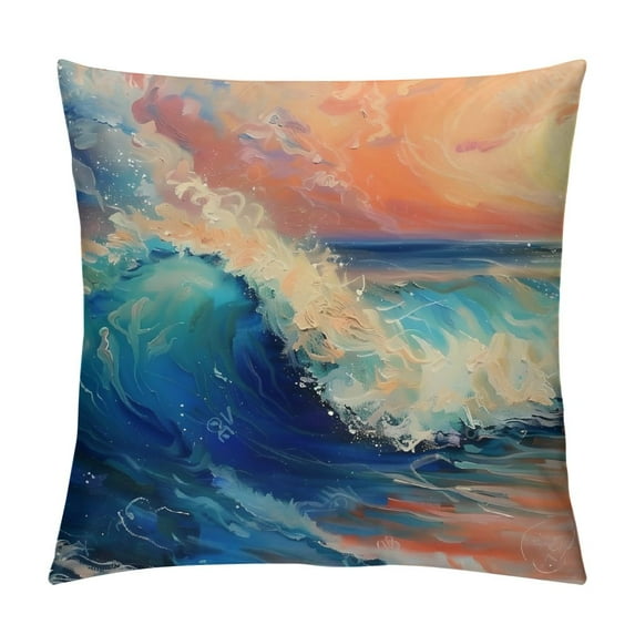 Orinice Sunset Clouds Graphic Decorative Pillow Cover for Home Couch Living Room Bed Sofa - Square 12x12in