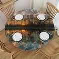 thumbnail image 1 of Orinice Sunset Clouds Trees Round Table Cover Stain Resistant Washable Indoor Outdoor Tablecloth Kitchen Dining Wedding Parties Full Width Single-Sided Printing 100% Polyester Fiber 46-50, 1 of 8