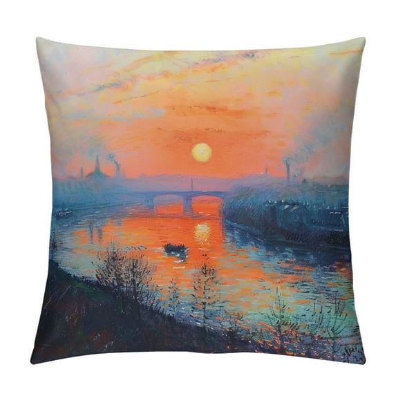 Orinice Sunset Graphic Decorative Cushion Throw Pillow Cover for Home Couch Living Room Bed Sofa - Durable Material Indoor/Outdoor Decor Gift 1PC 24x24in