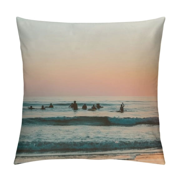 Orinice Sunset Graphic Decorative Cushion Throw Pillow Cover for Home Couch Living Room Bed Sofa High-Quality 1PC Printed on Both Sides 22x22in