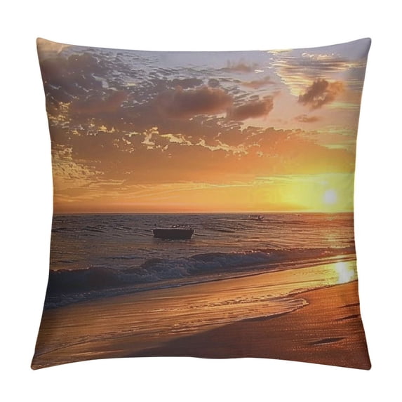 Orinice Sunset Graphic Decorative Pillow Cover for Home Couch Living Room Bed Sofa 24x24in