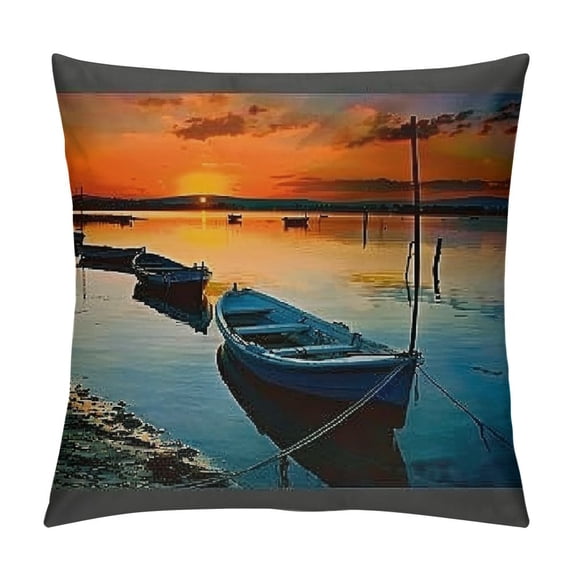 Orinice Sunset Graphic Decorative Throw Pillow Cushion Cover for Home Couch Living Room Bed Sofa, Short Plush Summer Soft and Durable 1PC 12x12in