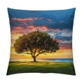 thumbnail image 1 of Orinice Sunset Landscape Graphic Decorative Cushion Throw Pillow Cover Zipper Closure Short Plush 1PC for Home Couch Living Room Bed Sofa 12x12in, 1 of 5