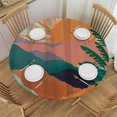 thumbnail image 1 of Orinice Sunset Mountains Palm Tree Round Table Cover Stain Resistant Washable Indoor Outdoor Tablecloth Kitchen Dining Wedding Parties 100% Polyester Fiber 38-42, 1 of 8