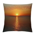 thumbnail image 1 of Orinice Sunset Ocean Boat Graphic Decorative Cushion Throw Pillow Cover Zipper Closure Summer Short Plush 1PC 24x24in, 1 of 5
