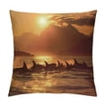 thumbnail image 1 of Orinice Sunset Ocean Mountains Graphic Decorative Cushion Throw Pillow Cover Short Plush for Home Living Room Bed Sofa Zipper Closure 1PC 24x24in, 1 of 5