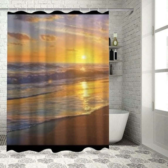 Orinice Sunset Person Walking Surfboard Bathroom Decor Set with Hooks Colorful Luxurious Graphic Print Polyester Fabric Fashion Shower Curtain 100% Polyester for Bathroom Decoration 60x72