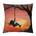 thumbnail image 1 of Orinice Sunset Swing Graphic Decorative Cushion Throw Pillow Cover for Home, Sofa, Short Plush Pillowcase Summer Pillow Case 1PC 12x12in, 1 of 5