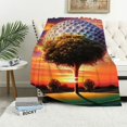 thumbnail image 1 of Orinice Sunset Tree Golf Warm Lightweight Blanket Soft Fleece Blankets for All Seasons - Exquisite Gifts 50x60in, 1 of 6