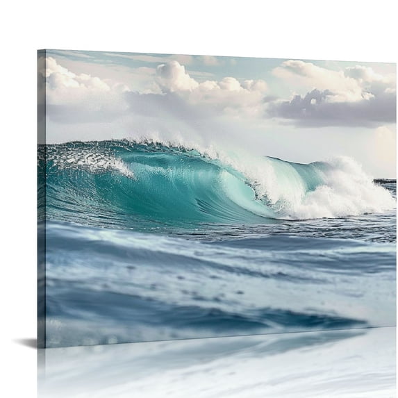 Orinice Surf Ocean Canvas Bedroom Beach Surfboard Pictures Blue Sea Wave Seaside Scenery Painting Tropical Seascape Artwork Coastal Nautical Lifeguard Tower Prints 20x16in