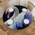 thumbnail image 1 of Orinice Swan Water Wings Round Table Cover Stain Resistant Washable Indoor Outdoor Tablecloth Kitchen Dining Wedding Parties Full Width Single-Sided Printing 100% Polyester Fiber 38-42, 1 of 8