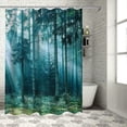 thumbnail image 1 of Orinice Tall Trees Light Beam Detailed Matte Painting Bathroom Decor Set Colorful Luxurious Graphic Print Polyester Fabric Fashion Shower Curtain Set Home Bath Decor with Hooks 36x72, 1 of 7