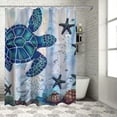 thumbnail image 1 of Orinice  Teal Turtle Blue Shower Curtain No Hook with Snap-in Liner Top Window Hotel Luxury Fabric Cloth Decor Bathroom Double Layers Mesh Curtains Sets Decorative  60x72, 1 of 7