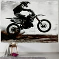 thumbnail image 1 of Orinice  Teens Dirt Bike Wall Hangings, Motocross Rider Tapestry for Kids Boys Adult Living Room, Motorbike Extreme Sport Tapestries Motorcycle Grunge Room Wall Décor, Black White, Large  40x60inch, 1 of 6