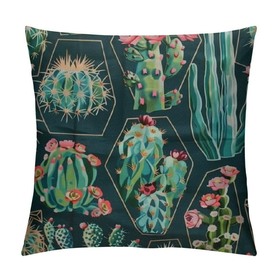 Orinice Throw Pillow Case Succulents and Cactuses Cotton Linen Square Cushion Cover Standard Pillowcase for Men Women Home Decorative Sofa Armchair Bedroom Livingroom White
