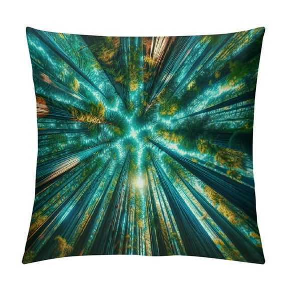Orinice Throw Pillow Cover Ancient California Redwood Trees Beech Forest Great Ocean Road Pillowcase Home Decorative Square Pillow Case Cushion Cover White