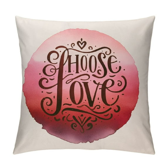 Orinice Throw Pillow Cover Hand Lettering Choose Love on Watercolor Biblical Modern  Pillowcase Home Decorative Square Pillow Case Cushion Cover White