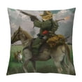 thumbnail image 1 of Orinice Throw Pillow Cover The Cat Cowboy with a Rifle Rides a Horse Decorative Pillow Case Home Decor Square White, 1 of 5