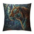 thumbnail image 1 of Orinice Tiger Forest Light Graphic Decorative Cushion Cover for Home Couch Living Room Bed Sofa - Printed on Both Sides, Zipper Closure, 1PC 18x18in, 1 of 5