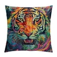 thumbnail image 1 of Orinice Tiger Graphic Decorative Throw Pillow Cover for Home Couch Living Room Bed Sofa - Short Plush Material - Invisible Zipper Closure - 1PC 18x18in, 1 of 5