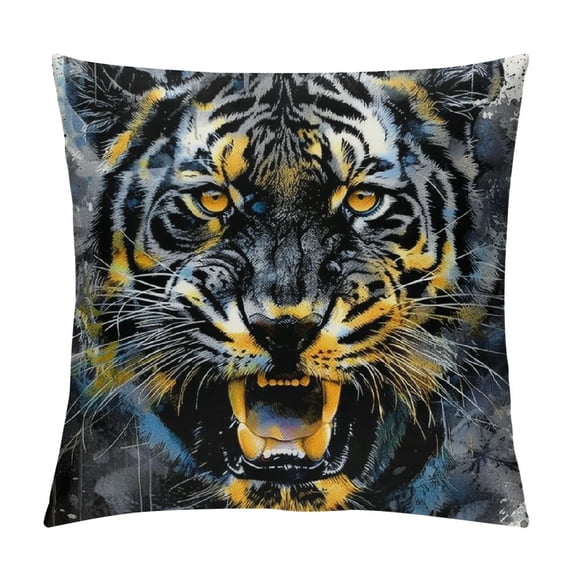 Orinice Tiger Graphic Decorative Throw Pillow Cover for Home Couch Living Room Bed Sofa Square Pillow Case 1PC 12x12in