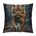 thumbnail image 1 of Orinice Tiger Graphic Decorative Throw Pillow Cover for Home Couch Living Room Bed Sofa Zipper Closure Car Bedroom 1PC 12x12in, 1 of 5