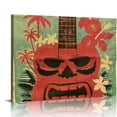 thumbnail image 1 of Orinice Tiki Design Hawaiian Flower Guitar Fine Art Aesthetic Poster & Print Wall Painting for Home Decor 16x12in, 1 of 6