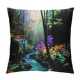thumbnail image 1 of Orinice Trees Stream Graphic Decorative Cushion Throw Pillow Cover for Home Couch Living Room Bed Sofa Short Plush Pillow Covers 1PC 12x12in, 1 of 5