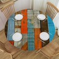 thumbnail image 1 of Orinice Triangles Wood Pattern Round Table Cover Stain Resistant Washable Indoor Outdoor Tablecloth Kitchen Dining Wedding Parties Table Cloth 100% Polyester Fiber 42-46, 1 of 8