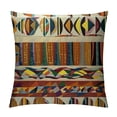 thumbnail image 1 of Orinice  Tribal Throw Pillow Cushion Cover, Traditional Folk with Cultural Featured Trippy Boho Abstract Design, Decorative Square Accent Pillow Case,  Brown and Yellow White, 1 of 5