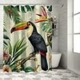 thumbnail image 1 of Orinice  Tropical Birds Leaves Shower Curtain for Bathroom Toucan Green Jungle Palm Leaf Decorative Bath Curtain Polyester Fabric Waterproof Bathroom Curtain with 12 Hooks 60x72, 1 of 7