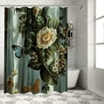 thumbnail image 1 of Orinice Tropical Eucalyptus Palm Leaves Floral Shower Curtain for Bathroom Botanical Green Monstera Banana Bathtub Decor Nature Aesthetic Waterproof Polyester Fabric Set with White 36x72, 1 of 7