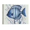 thumbnail image 1 of Orinice   Tropical Fish Canvas Wall Art Sea Animal with Blue Coral Painting Prints Marine Life Pictures for Living Room Bedroom Bathroom Navy Decor Ready to Hang (Blue)20x16in 20x16in, 1 of 3