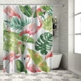 thumbnail image 1 of Orinice Tropical Flamingo Shower Curtains for Bathroom Green Palm Leaf Shower Curtain Set, Thick Textured Fabric Shower Curtain, 60x72, 1 of 7