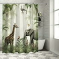 thumbnail image 1 of Orinice  Tropical Jungle Animals Shower Curtain for Bathroom Giraffe Elephant Monkey Decorative Bath Curtain Polyester Fabric Waterproof Bathroom Curtain with 12 Hooks 69x72, 1 of 7