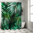 thumbnail image 1 of Orinice Tropical Leaf Shower Curtain Summer Hawaii Rainforest Banana Leaf Wild Jungle Plant Green Palm Leaves Print Pattern Bathroom Curtain Set with Waterproof Fabric Nature Bath Decor 69x72, 1 of 7