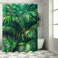 thumbnail image 1 of Orinice Tropical Leaf Shower Curtain Summer Hawaii Rainforest Banana Leaf Wild Jungle Plant Green Palm Leaves Print Pattern Bathroom Curtain Set with Waterproof Fabric Nature Bath Decor 60x72, 1 of 7